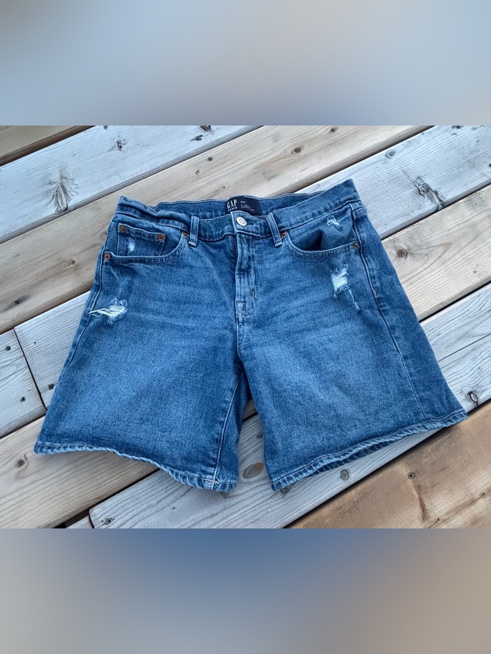 GAP Distressed Denim Shorts - Blue